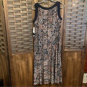 🆕✨Perceptions Navy and Orange Paisley Dress